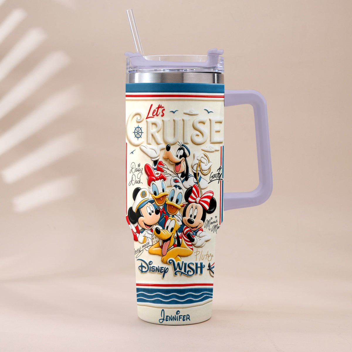 Let's Cruise - Personalized Disney Cruise Handle Tumbler With Box