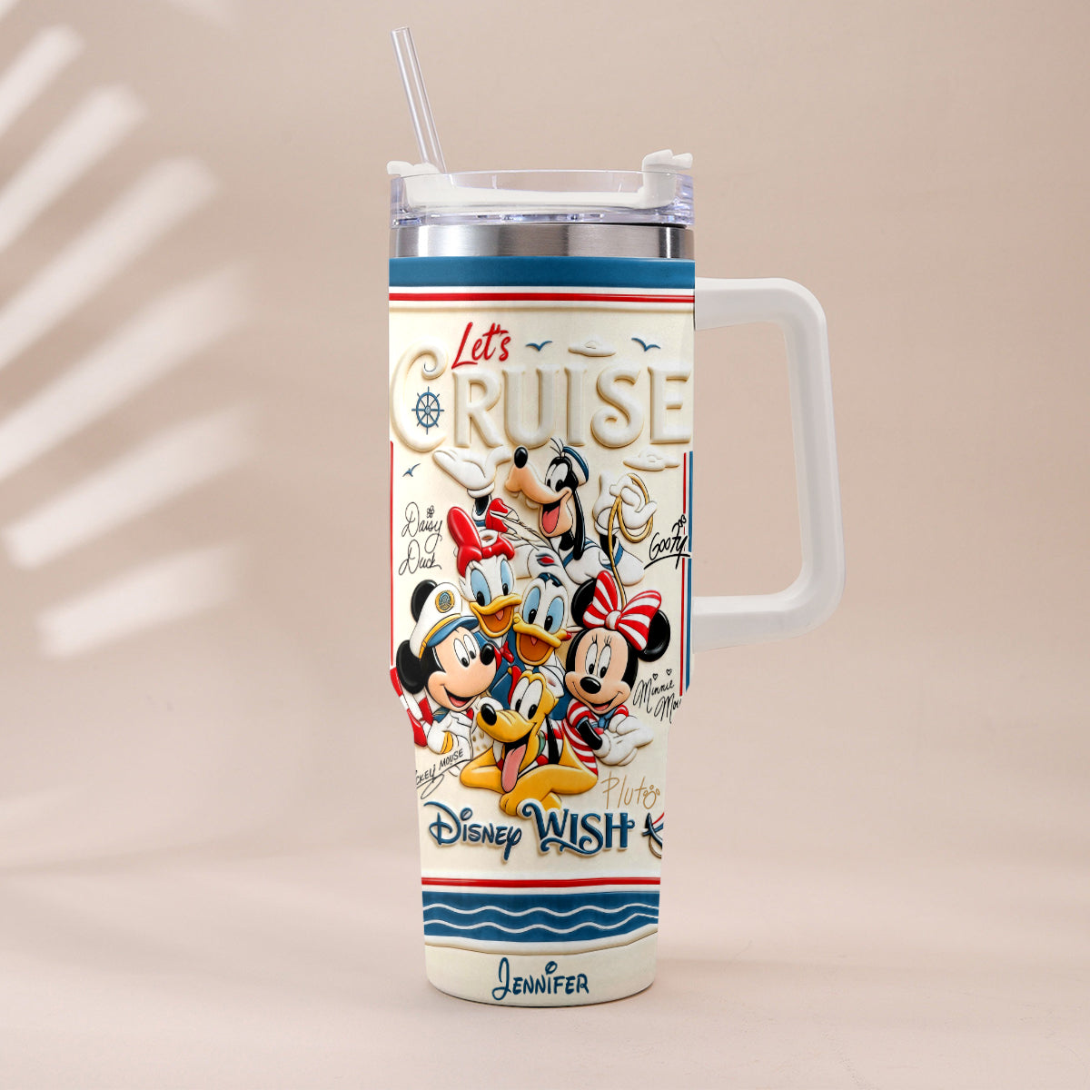 Let's Cruise - Personalized Disney Cruise Handle Tumbler With Box