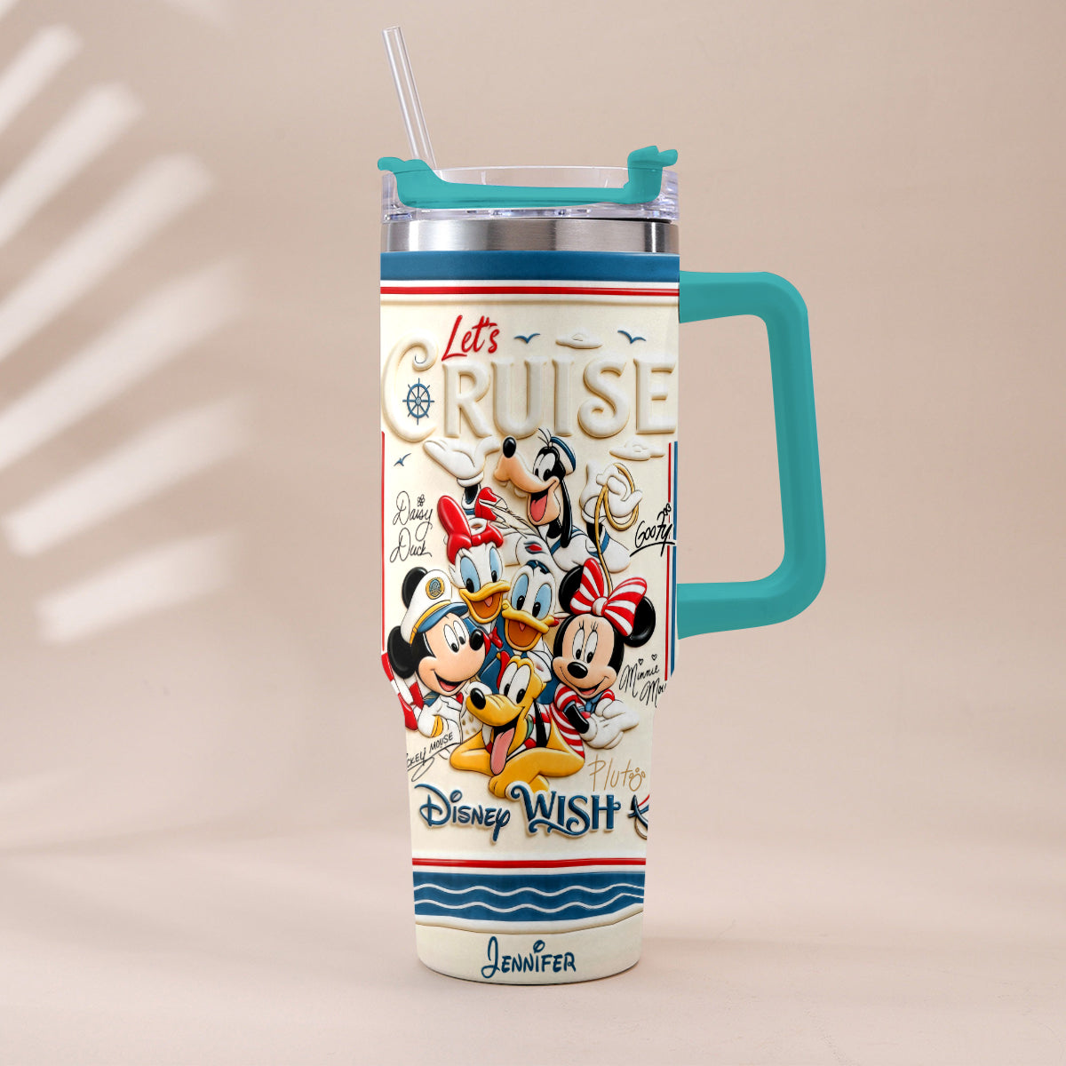 Let's Cruise - Personalized Disney Cruise Handle Tumbler With Box