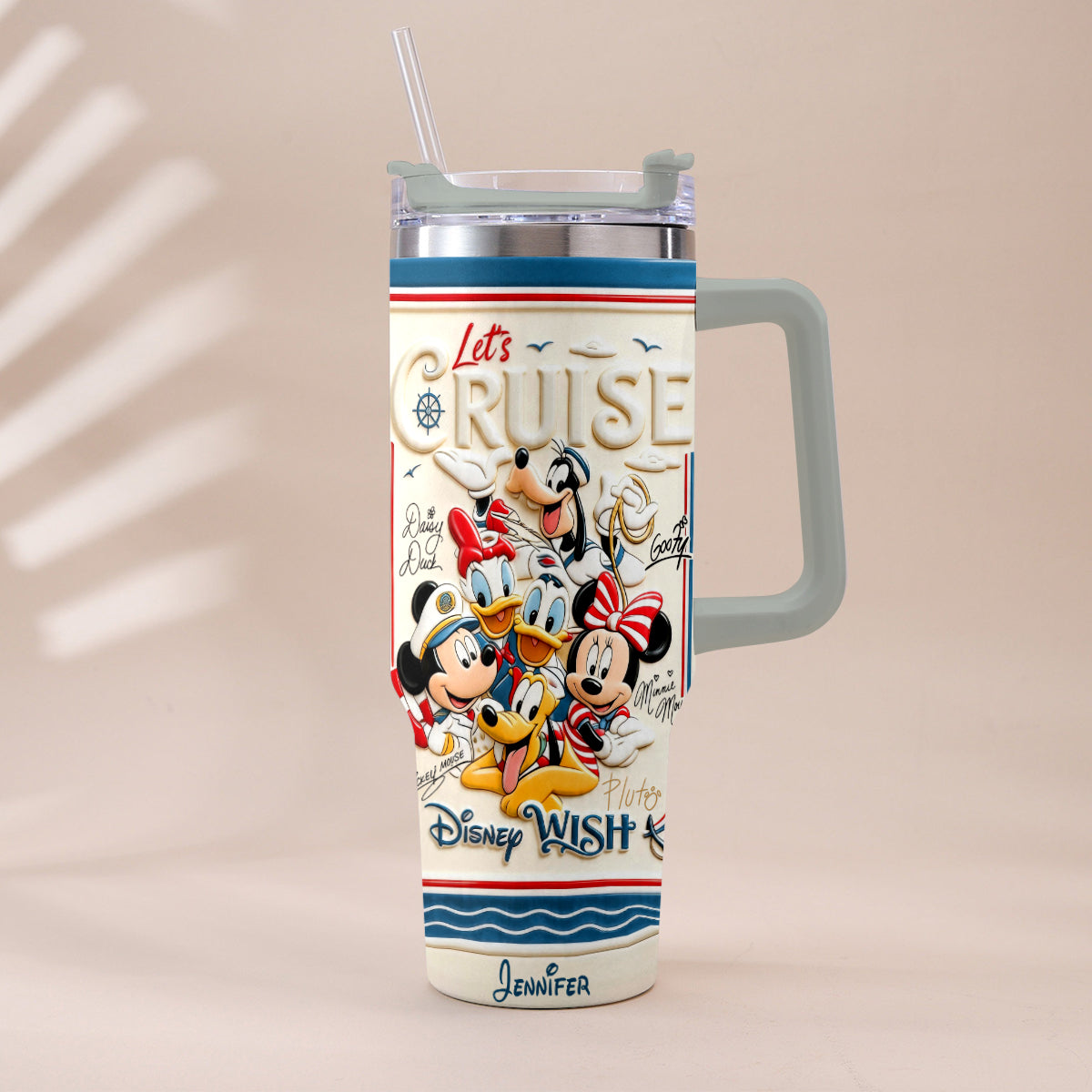 Let's Cruise - Personalized Disney Cruise Handle Tumbler With Box