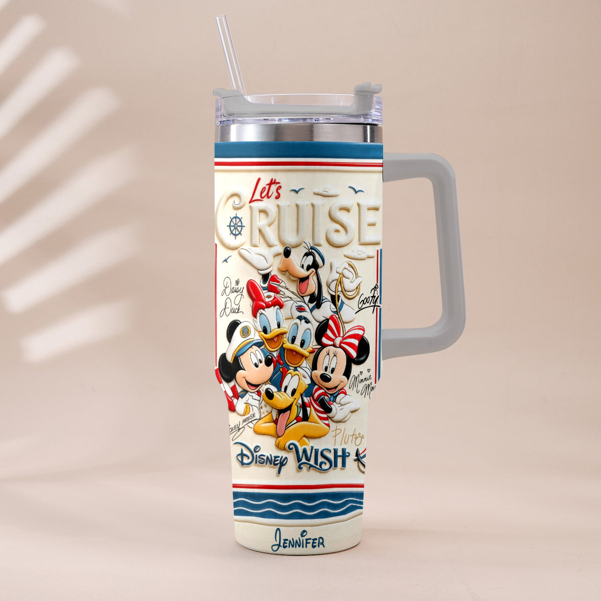 Let's Cruise - Personalized Disney Cruise Handle Tumbler With Box