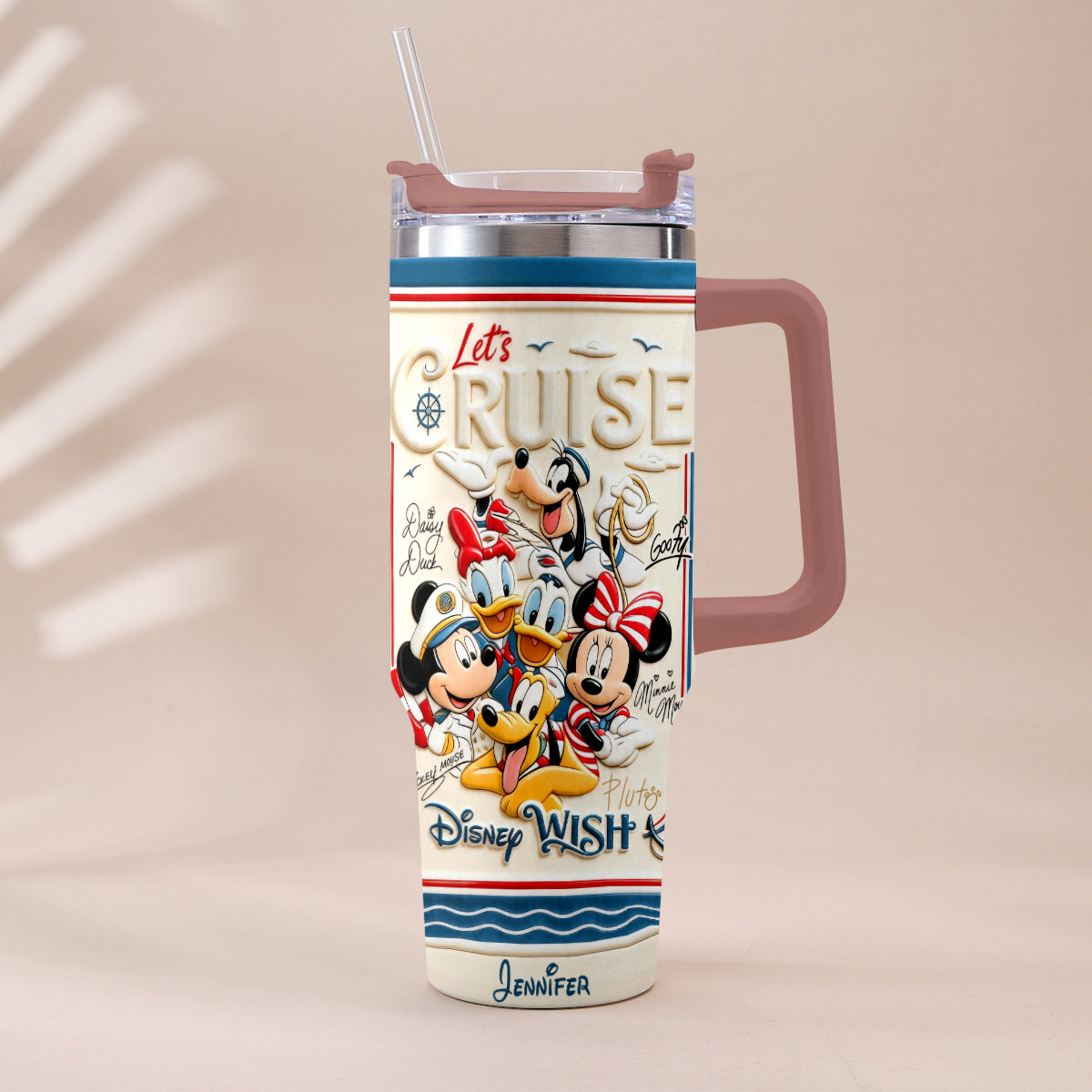 Let's Cruise - Personalized Disney Cruise Handle Tumbler With Box