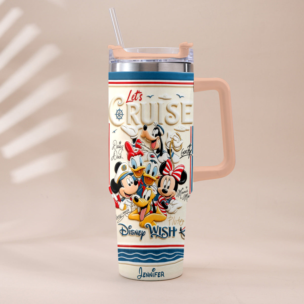 Let's Cruise - Personalized Disney Cruise Handle Tumbler With Box