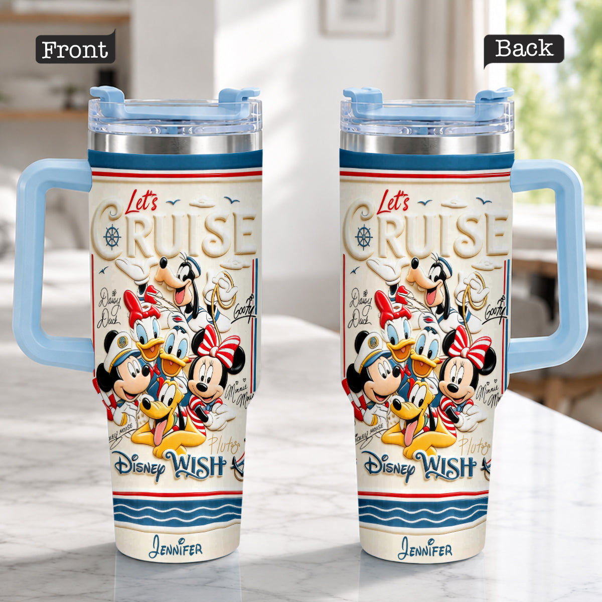 Let's Cruise - Personalized Disney Cruise Handle Tumbler With Box