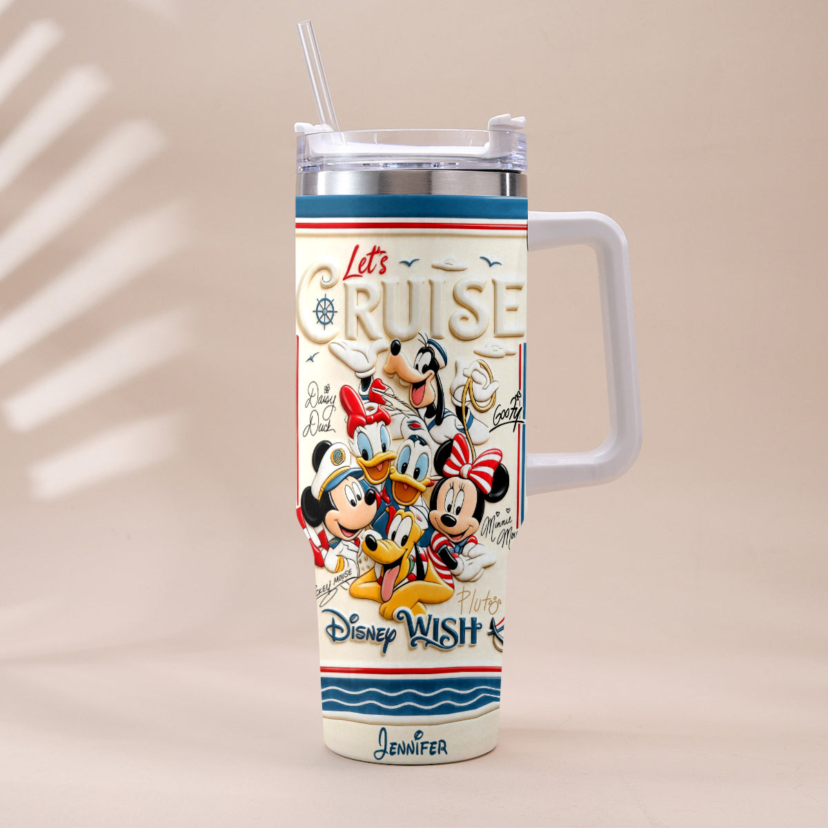 Let's Cruise - Personalized Disney Cruise Handle Tumbler With Box