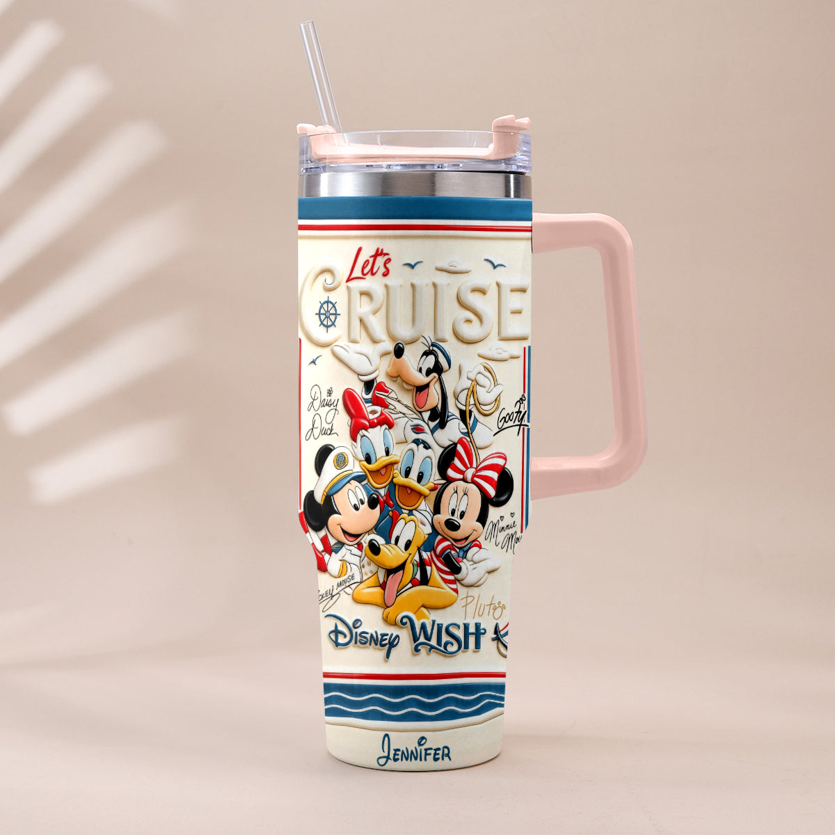 Let's Cruise - Personalized Disney Cruise Handle Tumbler With Box