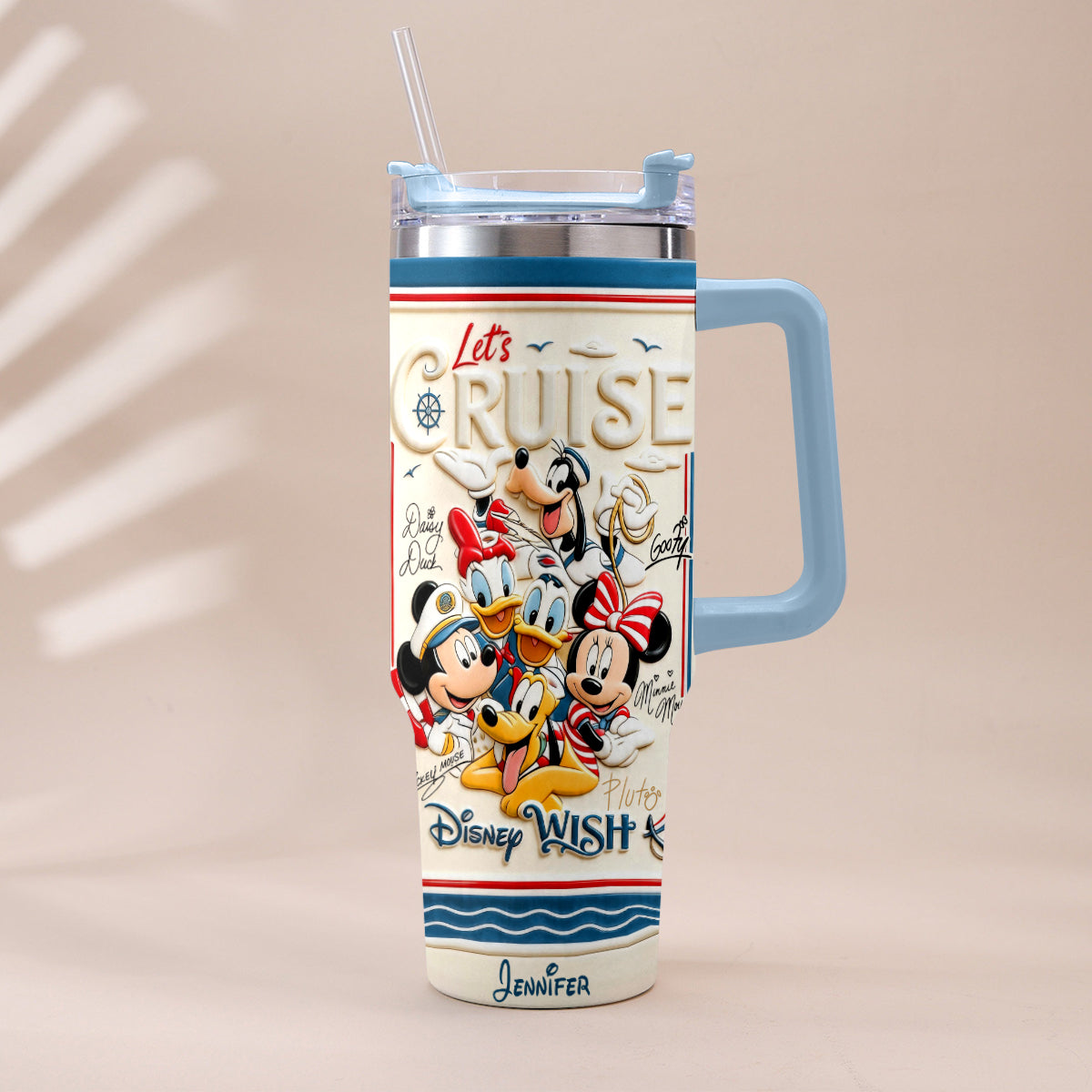 Let's Cruise - Personalized Disney Cruise Handle Tumbler With Box