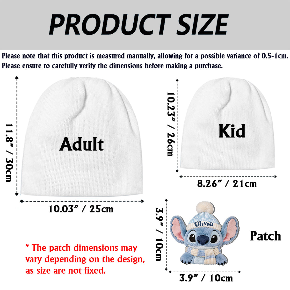Blue Ohana - Personalized Ohana Beanie Hat With Patches