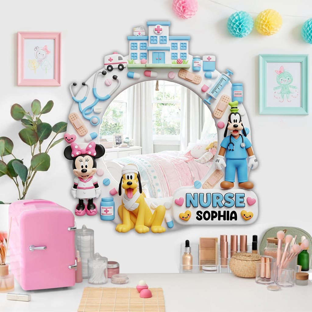Mouse's Medical - Personalized Nurse Wall Hanging Mirror