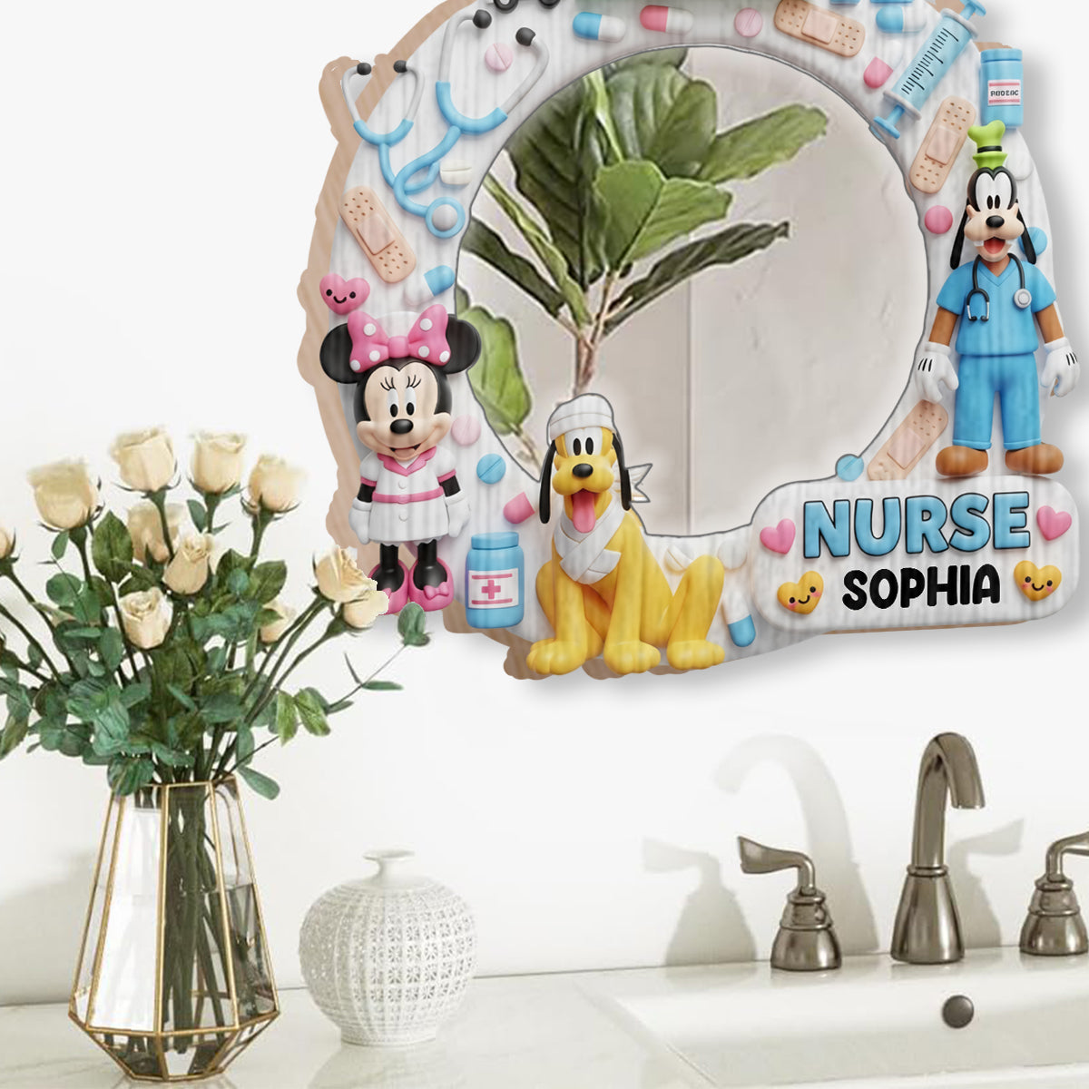 Mouse's Medical - Personalized Nurse Wall Hanging Mirror