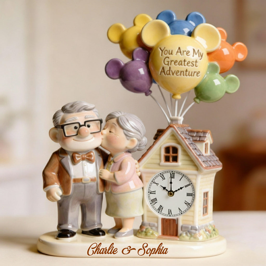 Our Greatest Adventure Couple - Personalized Up Movie Couple Desk Clock Plaque