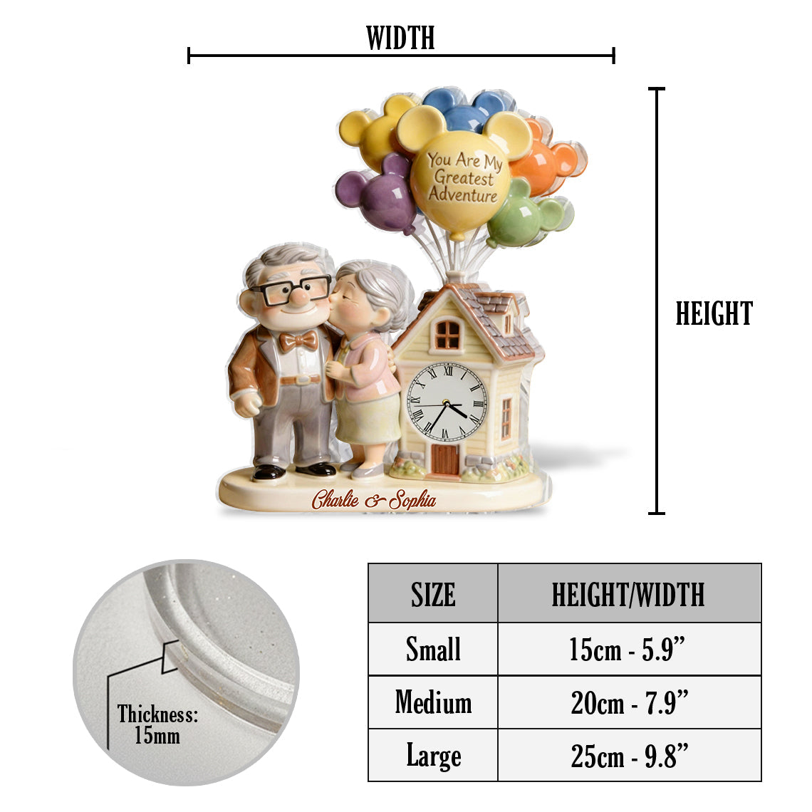 Our Greatest Adventure Couple - Personalized Up Movie Couple Desk Clock Plaque
