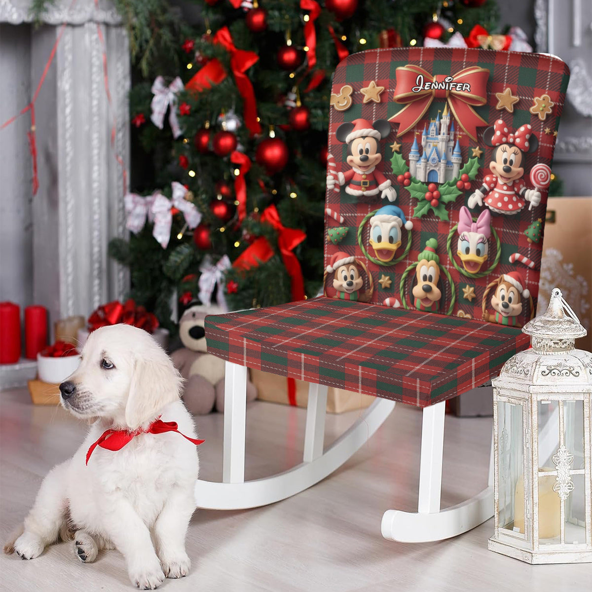 Merry Christmas - Personalized Mouse Chair Cover Set