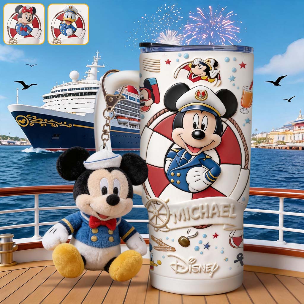 Let's Cruise - Personalized Disney Cruise Tumbler With Plush Charm