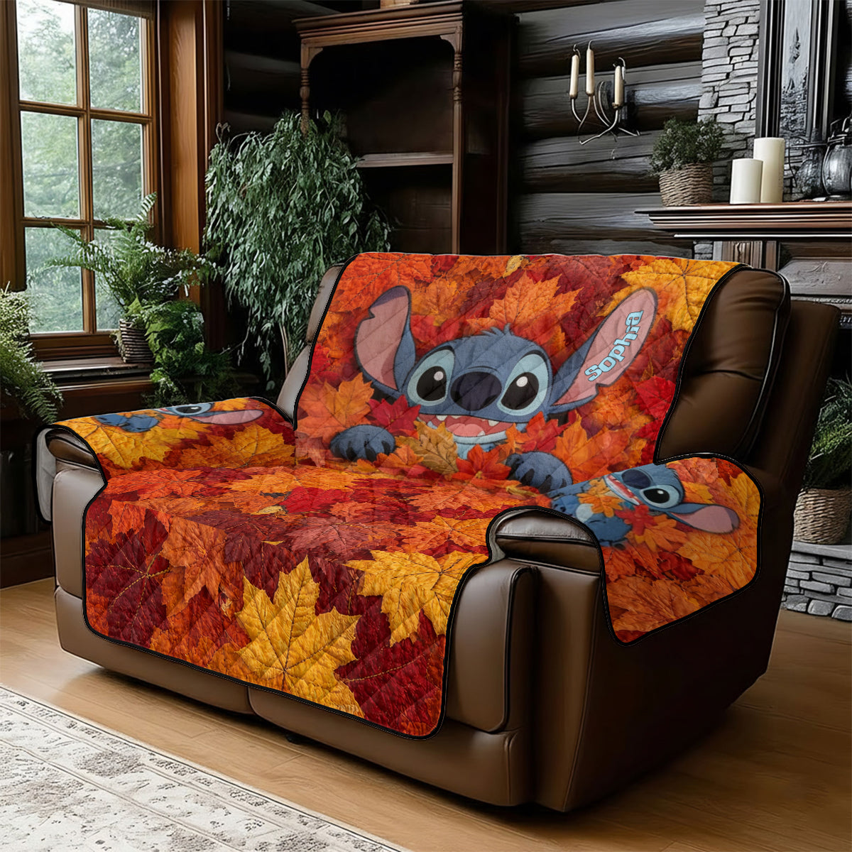 Hello Fall - Personalized Ohana Quilted Sofa/Couch Cover
