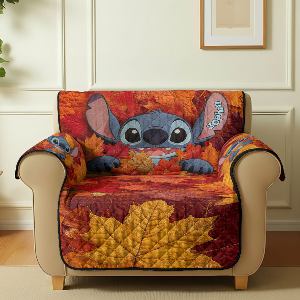Hello Fall - Personalized Ohana Quilted Sofa/Couch Cover