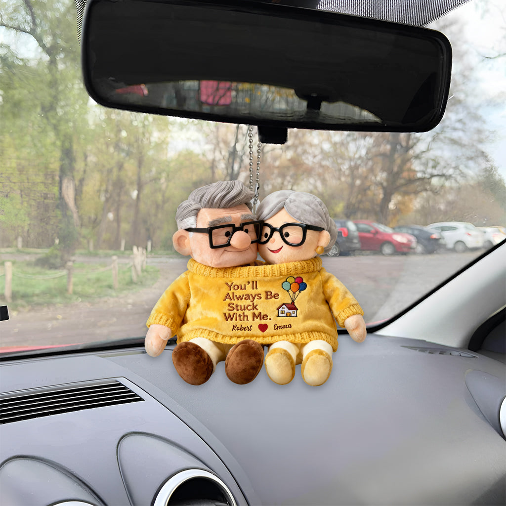 You'll Always Be Stuck With Me - Personalized Up Movie Couple Plush Keychain