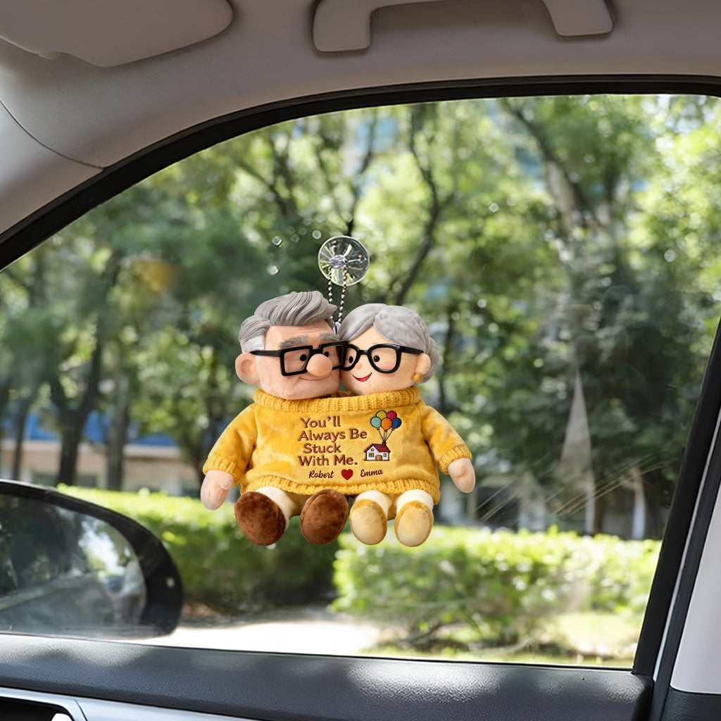 You'll Always Be Stuck With Me - Personalized Up Movie Couple Plush Keychain