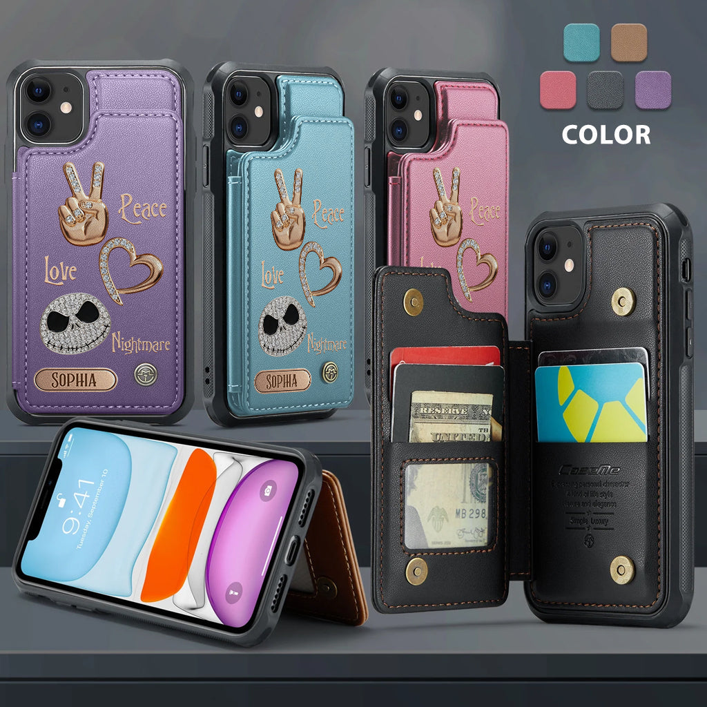 Peace Love Nightmare - Personalized Nightmare Wallet Phone Case