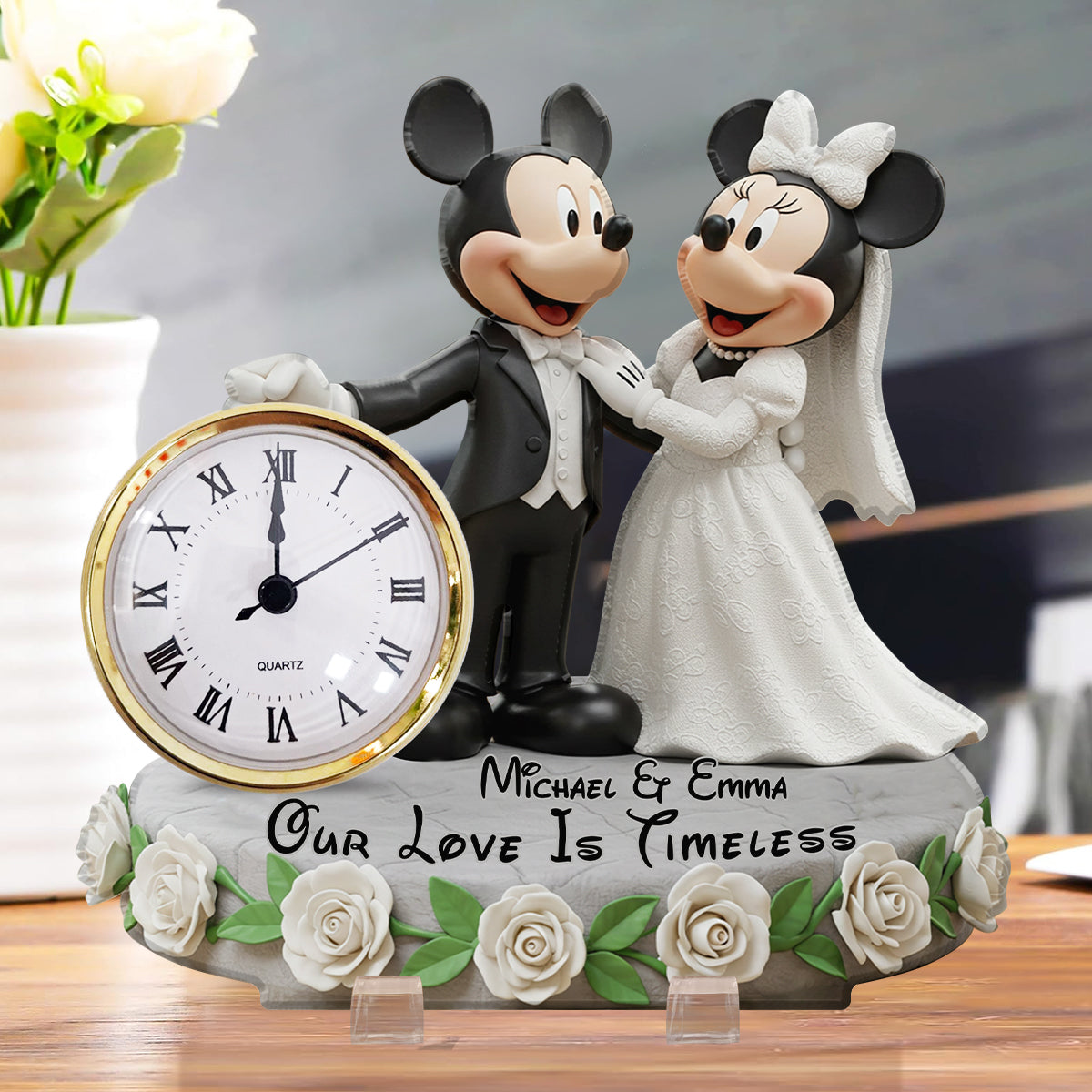 Our Love Is Timeless - Personalized Mouse Acrylic Clock Plaque