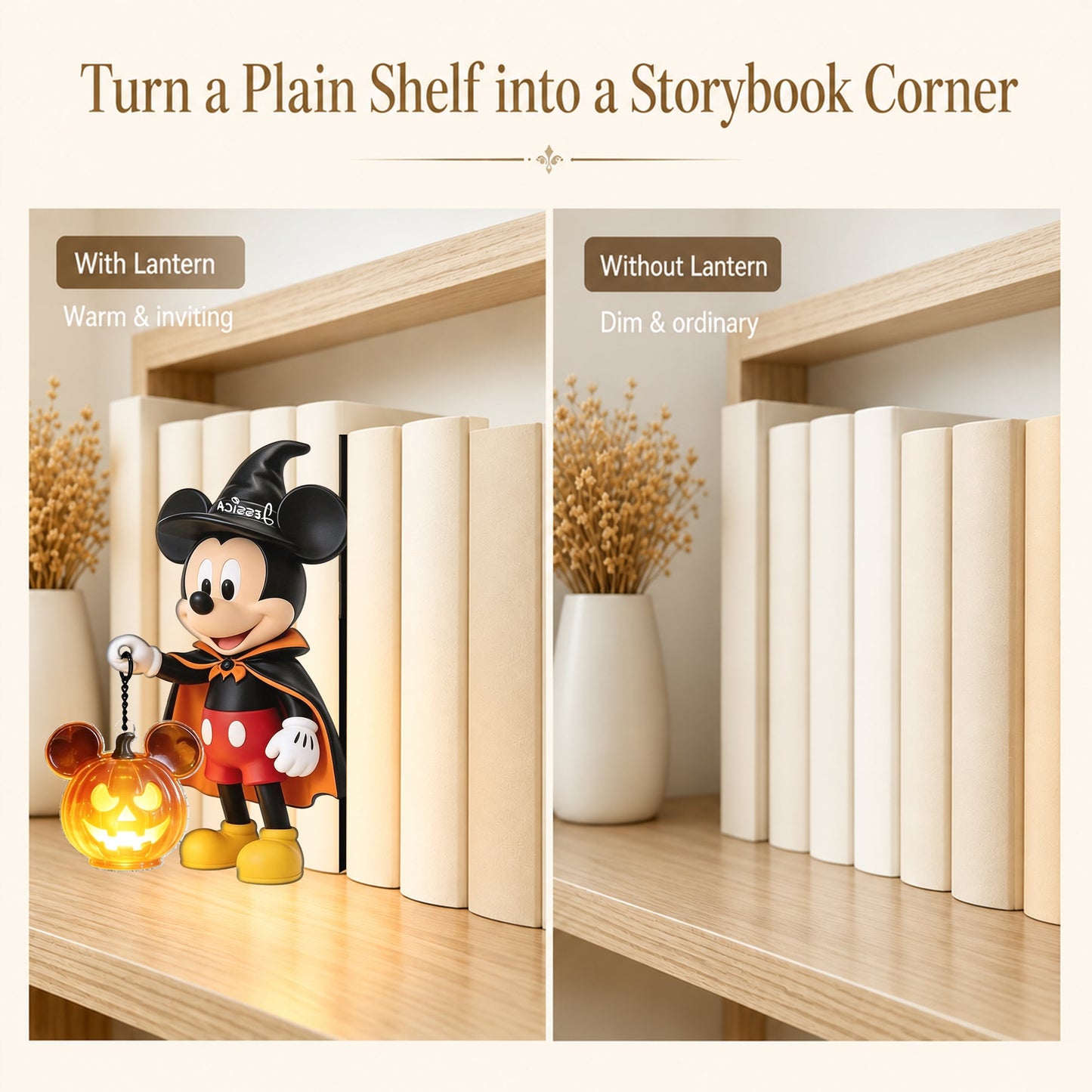 Spooky Night - Personalized Mouse Bookshelf Lamp