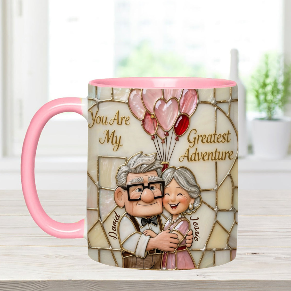 My Greatest Adventure - Personalized Couple Set Accent Mug with Acrylic Stirrers