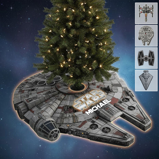 Cool Spacecraft - Personalized The Force Shaped Tree Skirt