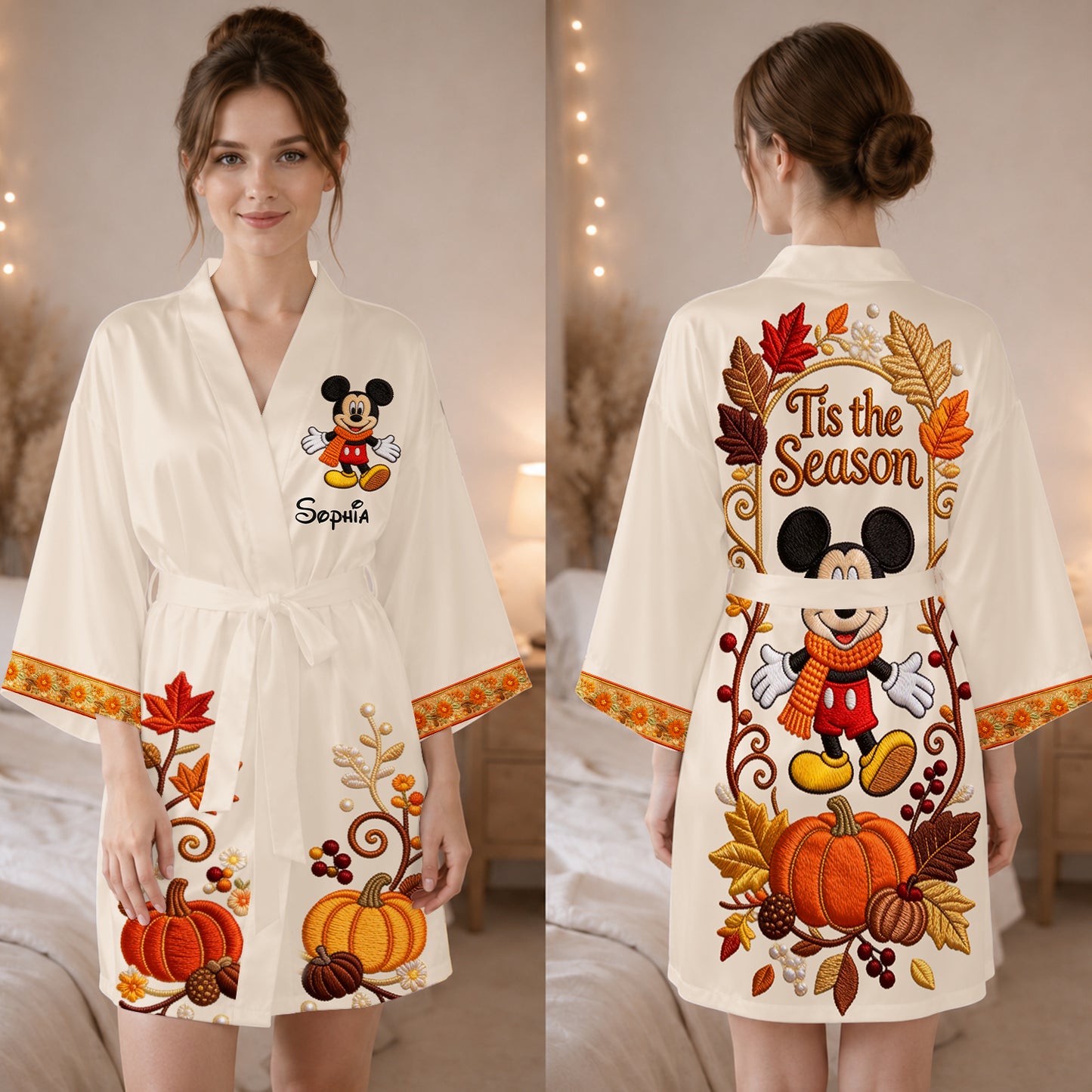 Til The Season - Personalized Mouse Satin Robe