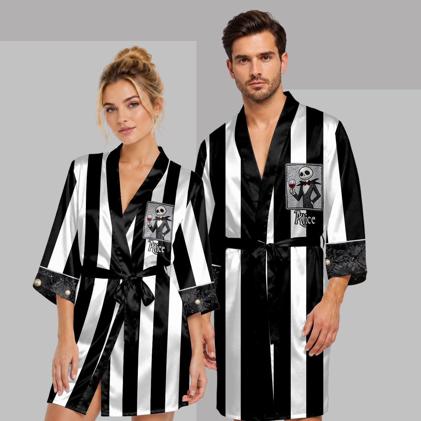 Just Enough Nightmares - Personalized Nightmare Satin Robe