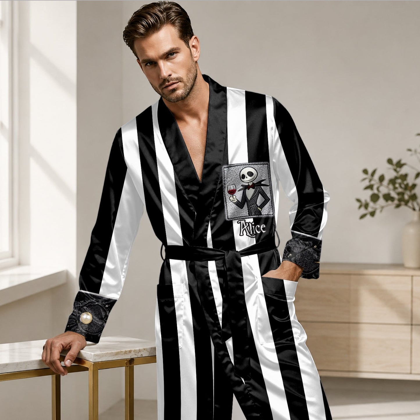 Just Enough Nightmares - Personalized Nightmare Satin Robe