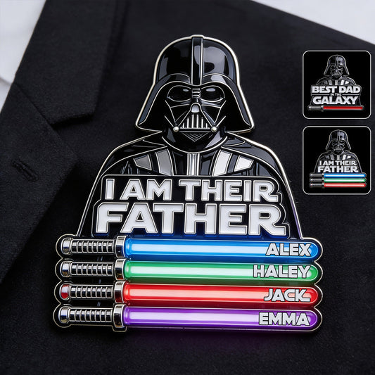 I Am Their Father - Personalized The Force 3D Embossed Enamel Pin