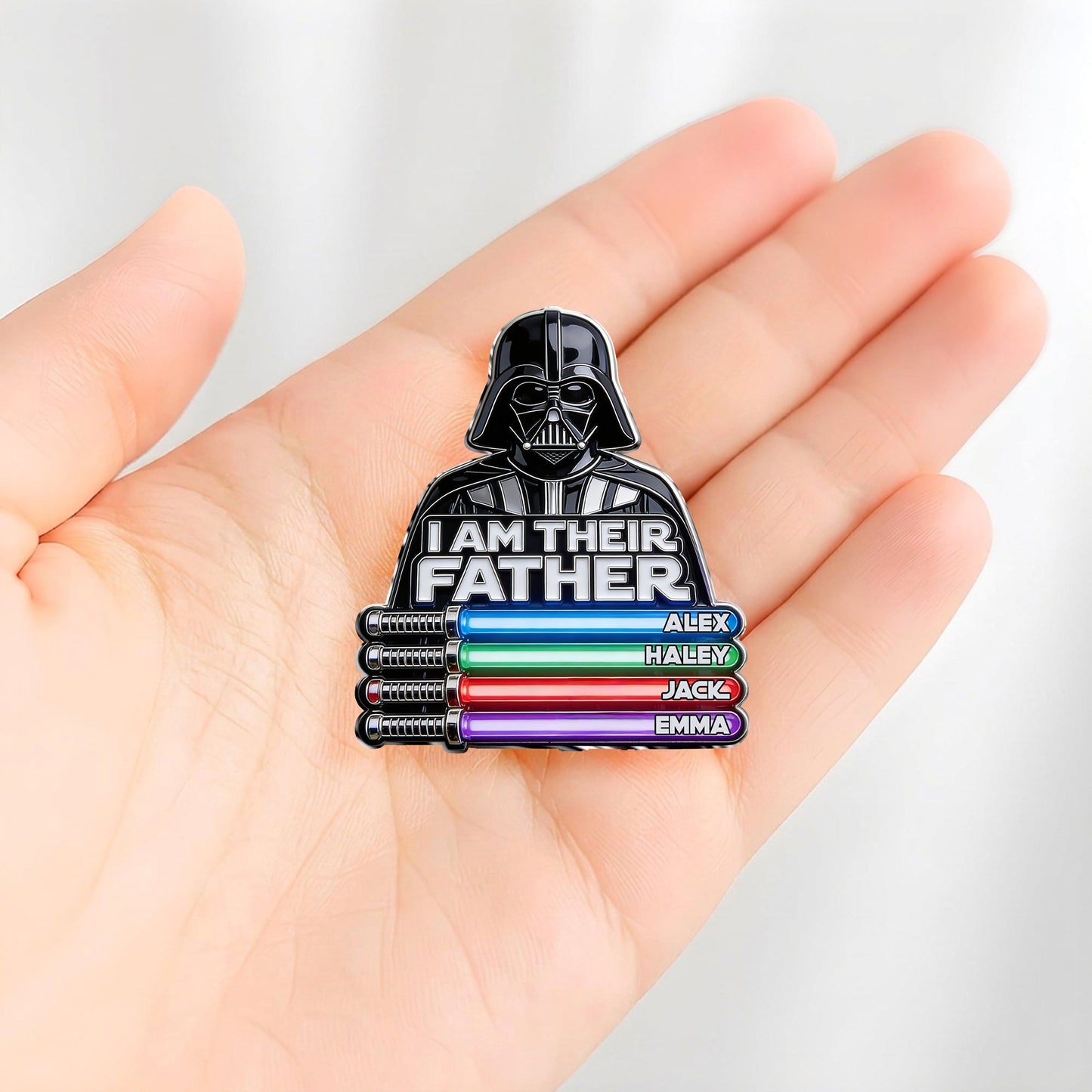 I Am Their Father - Personalized The Force 3D Embossed Enamel Pin