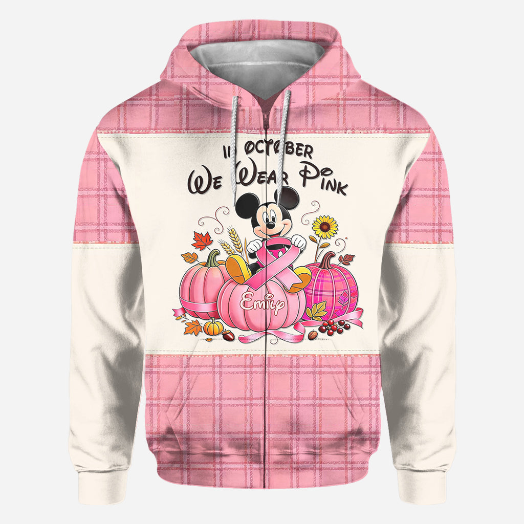 In October We Wear Pink - Personalized Breast Cancer Awareness All Over Shirt