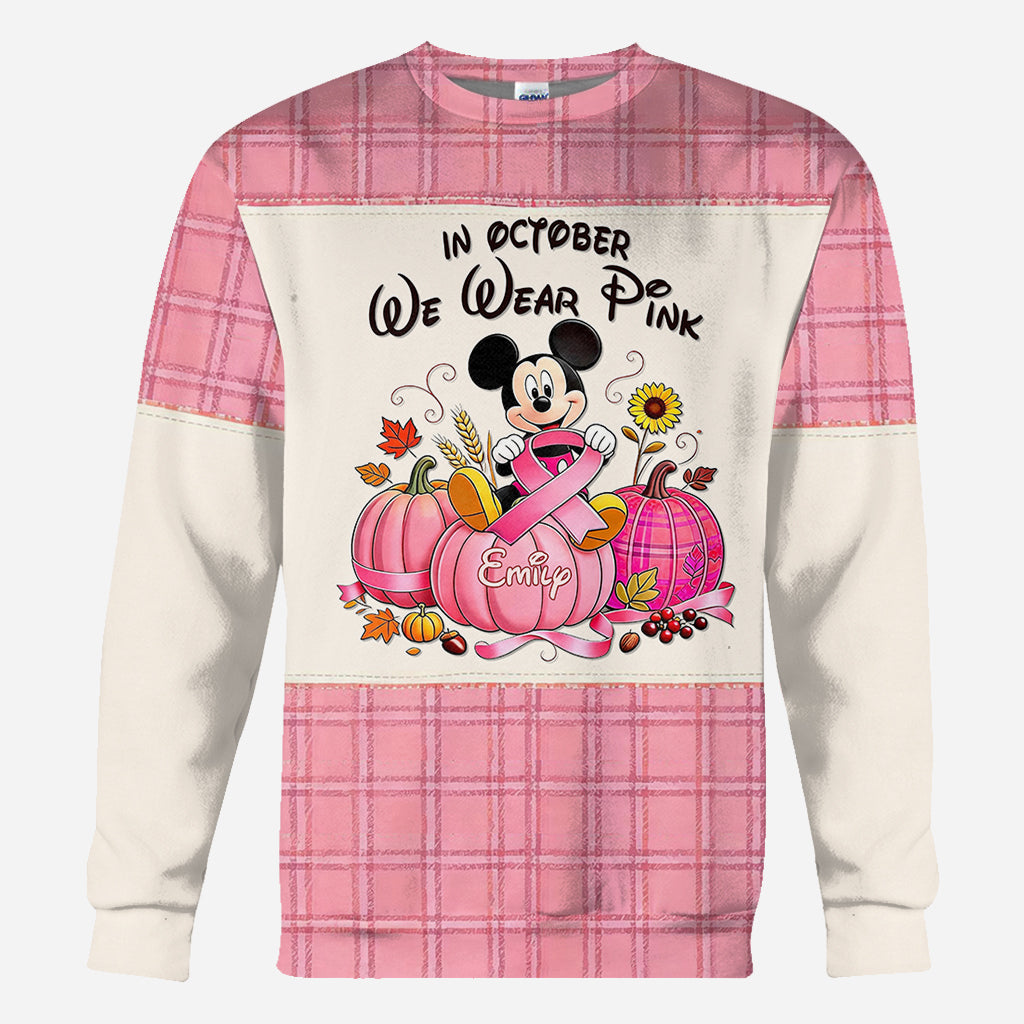 In October We Wear Pink - Personalized Breast Cancer Awareness All Over Shirt