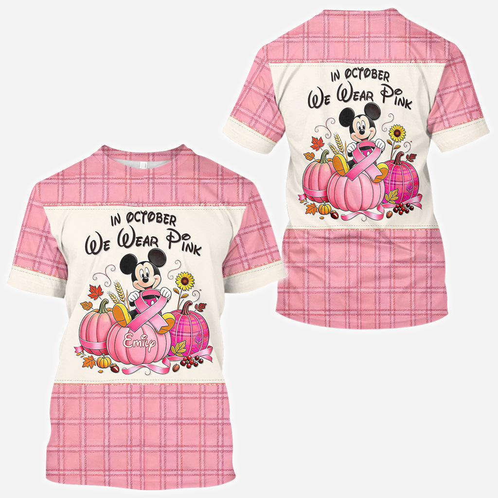 In October We Wear Pink - Personalized Breast Cancer Awareness All Over Shirt