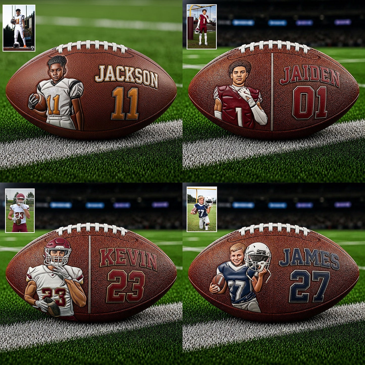 Any Photo Love Football - Personalized Football Multi-Sport Ball