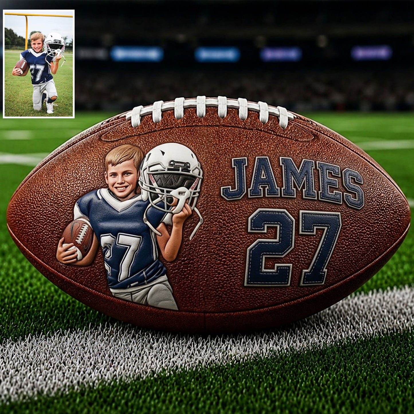 Any Photo Love Football - Personalized Football Multi-Sport Ball
