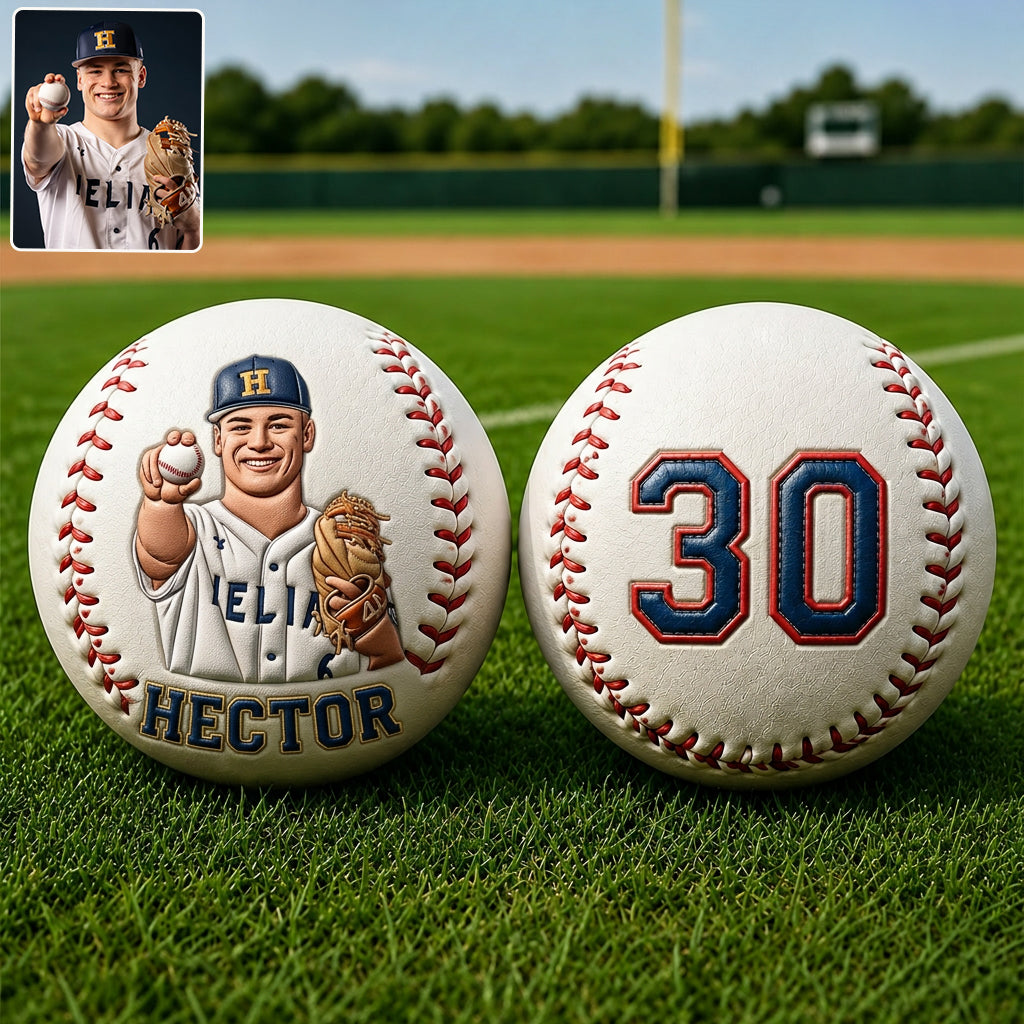Any Photo Love Baseball - Personalized Baseball Multi-Sport Ball