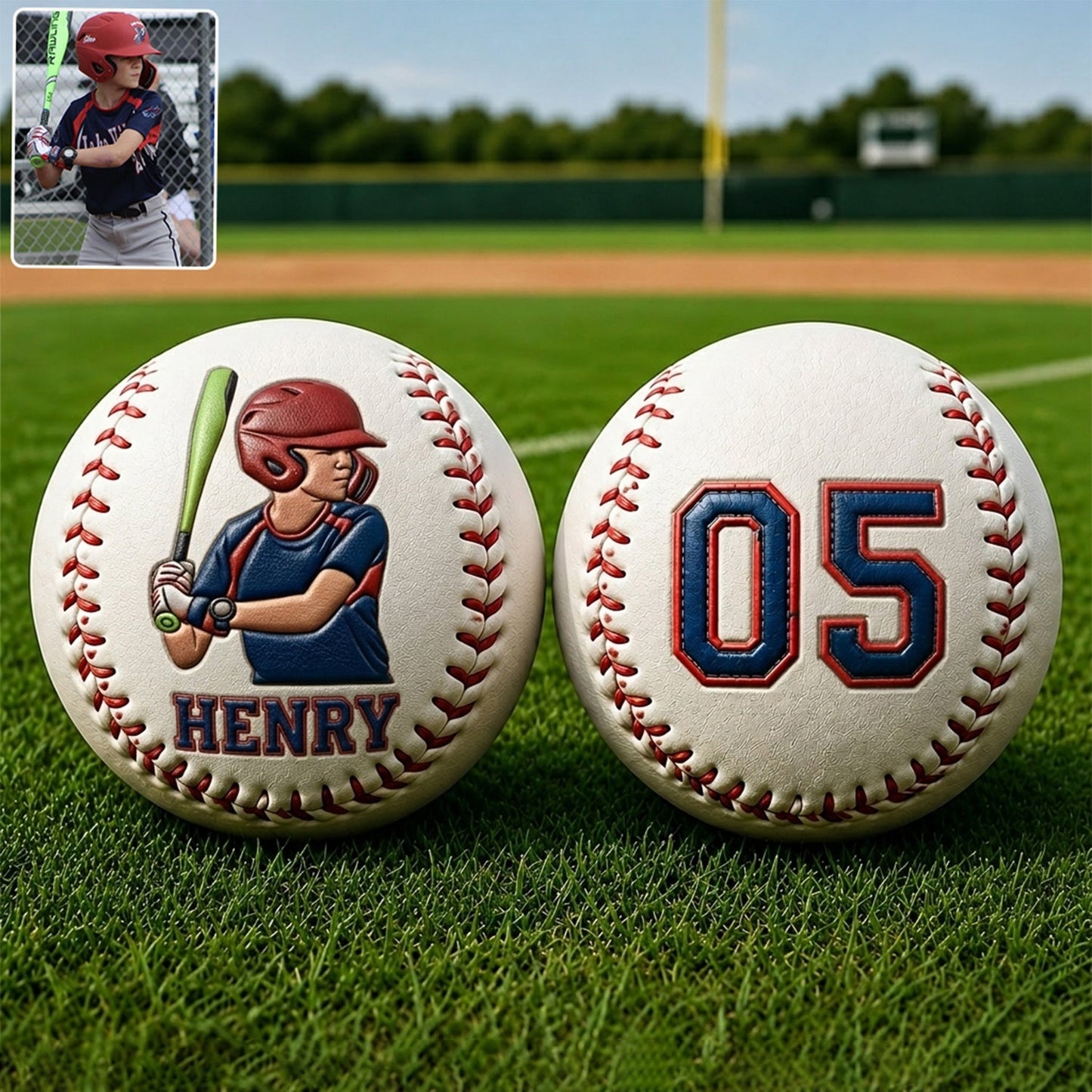 Any Photo Love Baseball - Personalized Baseball Multi-Sport Ball