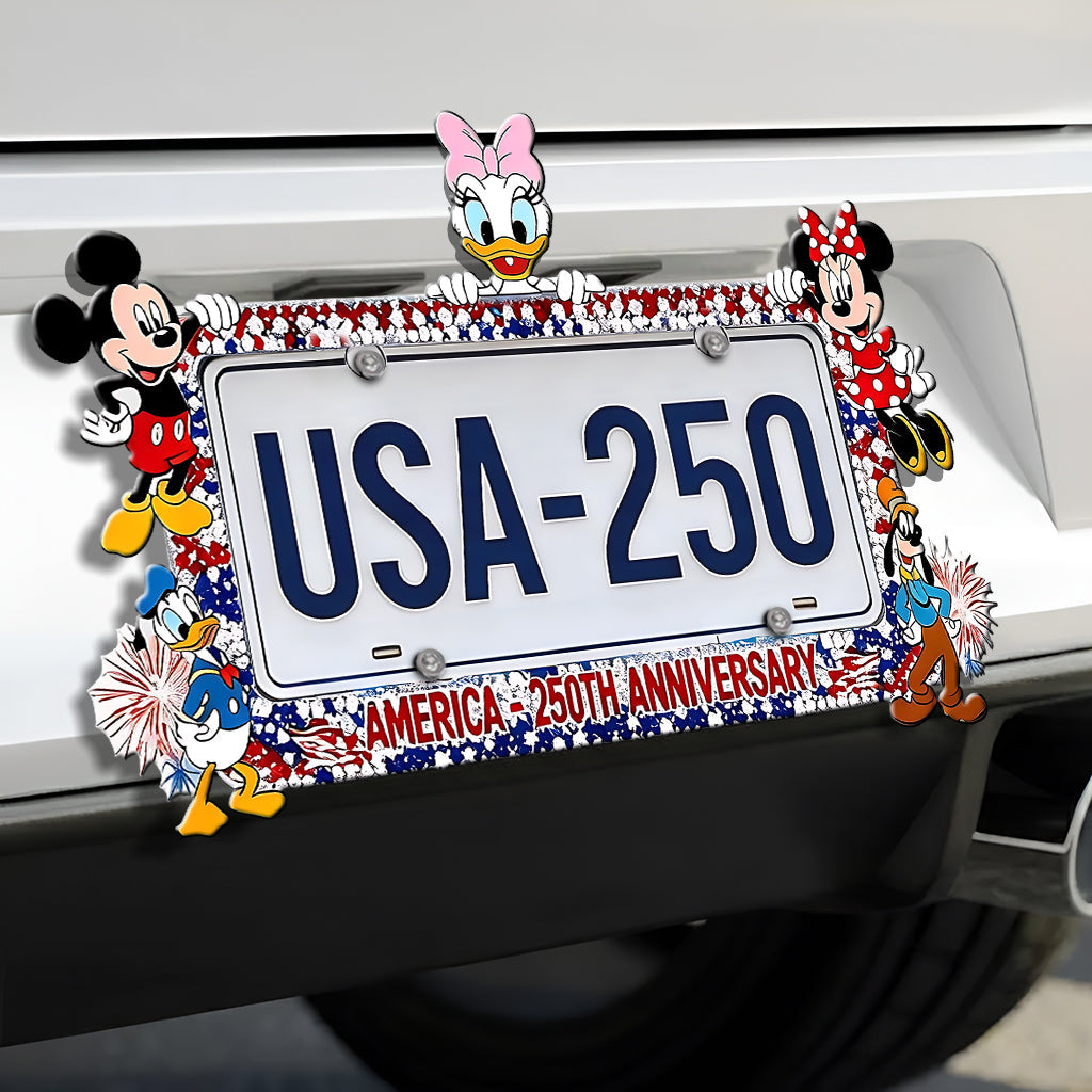 Cartoon Characters, 250th Anniversary - Personalized Mouse License Plate Frames