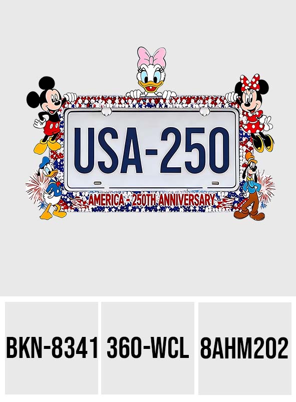 Cartoon Characters, 250th Anniversary - Personalized Mouse License Plate Frames