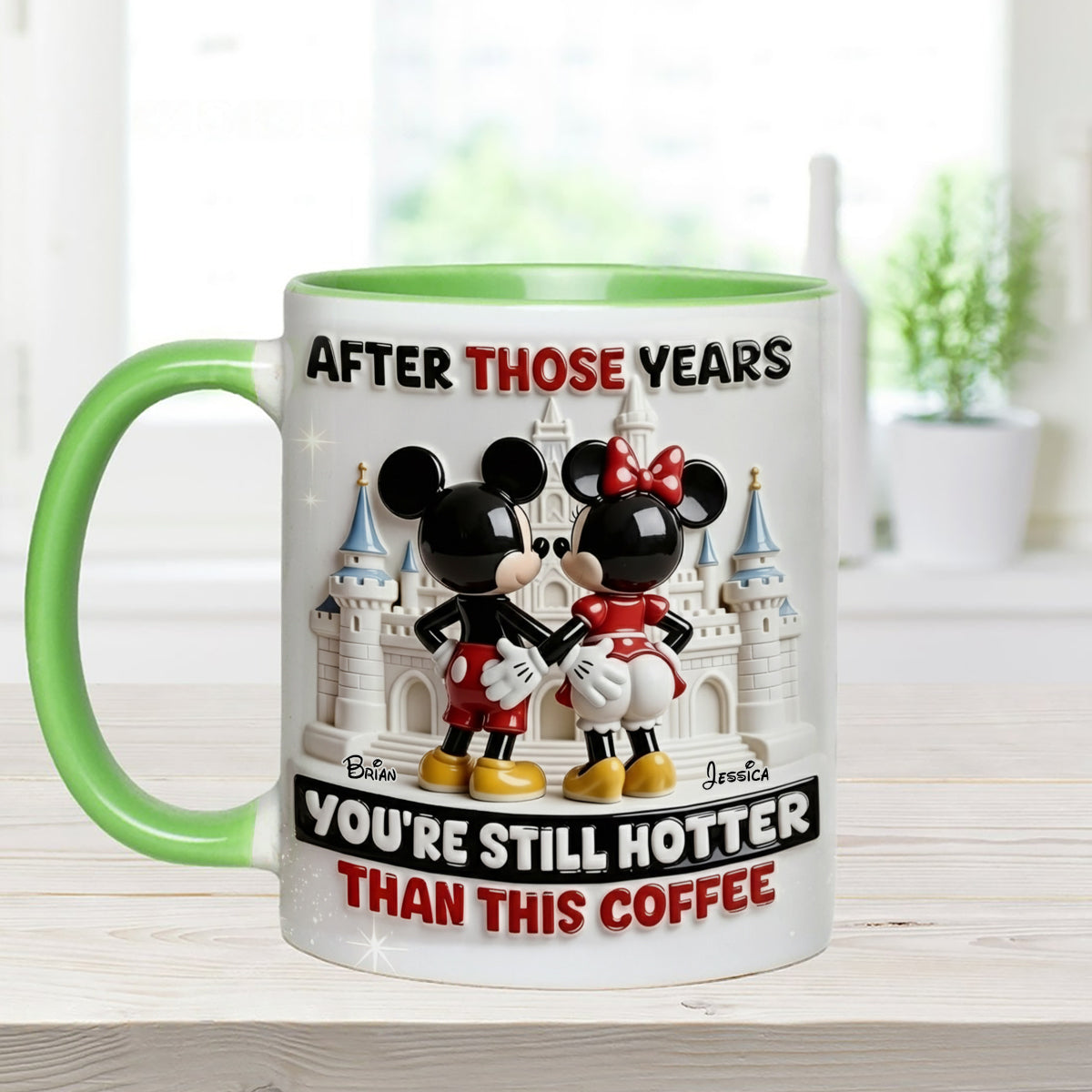 Cartoon Magical Couple - Personalized Mouse Set Accent Mug with Acrylic Stirrers