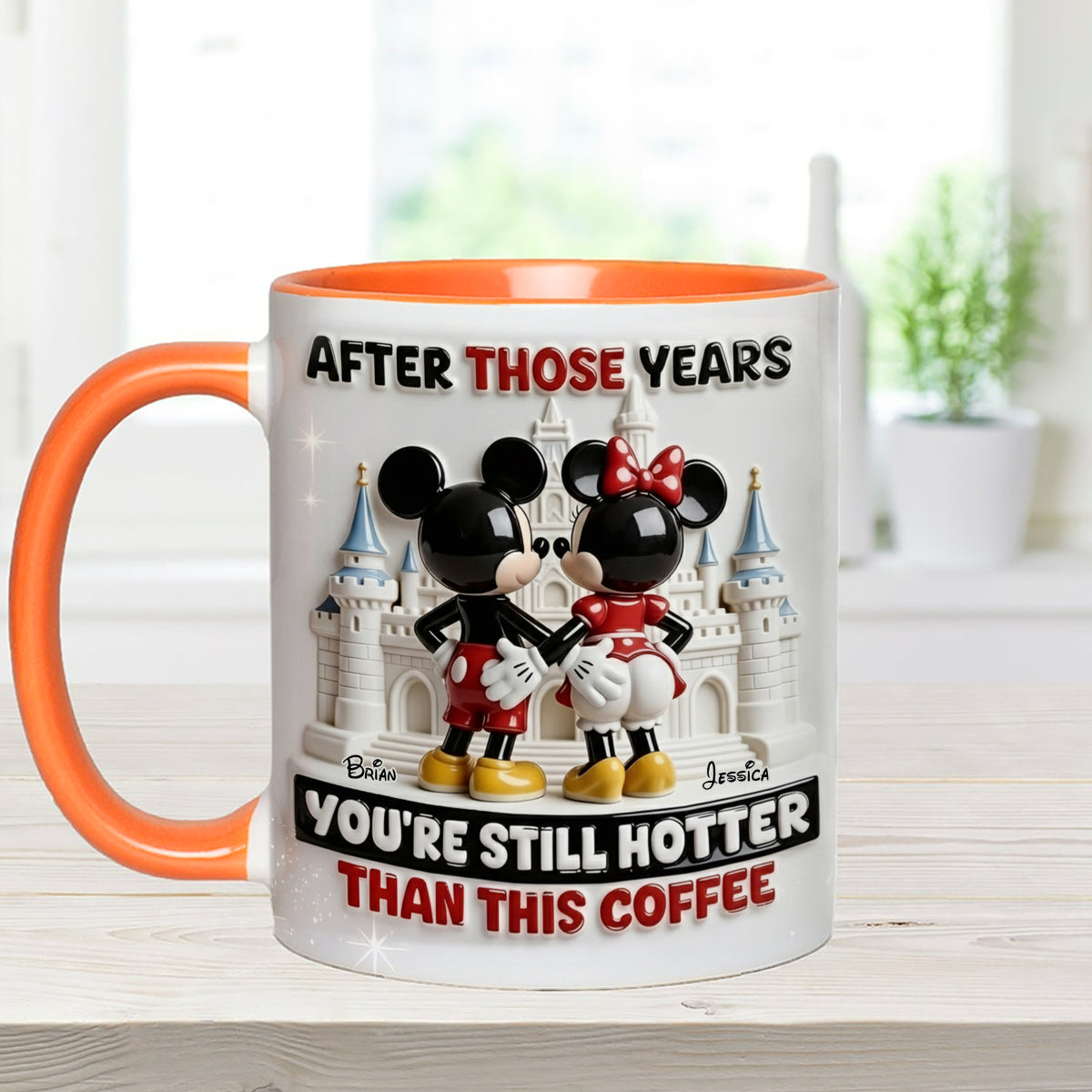 Cartoon Magical Couple - Personalized Mouse Set Accent Mug with Acrylic Stirrers