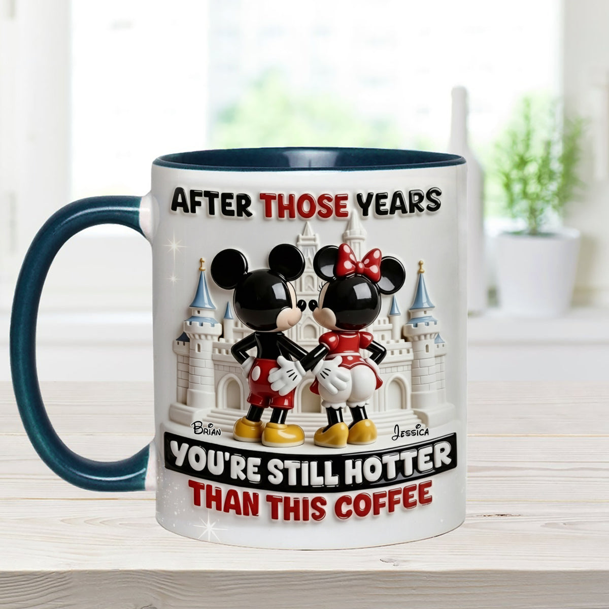 Cartoon Magical Couple - Personalized Mouse Set Accent Mug with Acrylic Stirrers