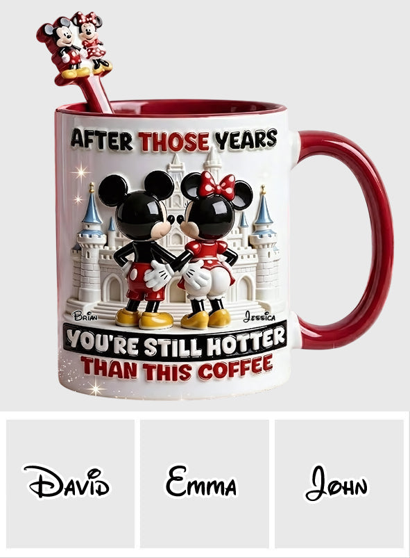 Cartoon Magical Couple - Personalized Mouse Set Accent Mug with Acrylic Stirrers