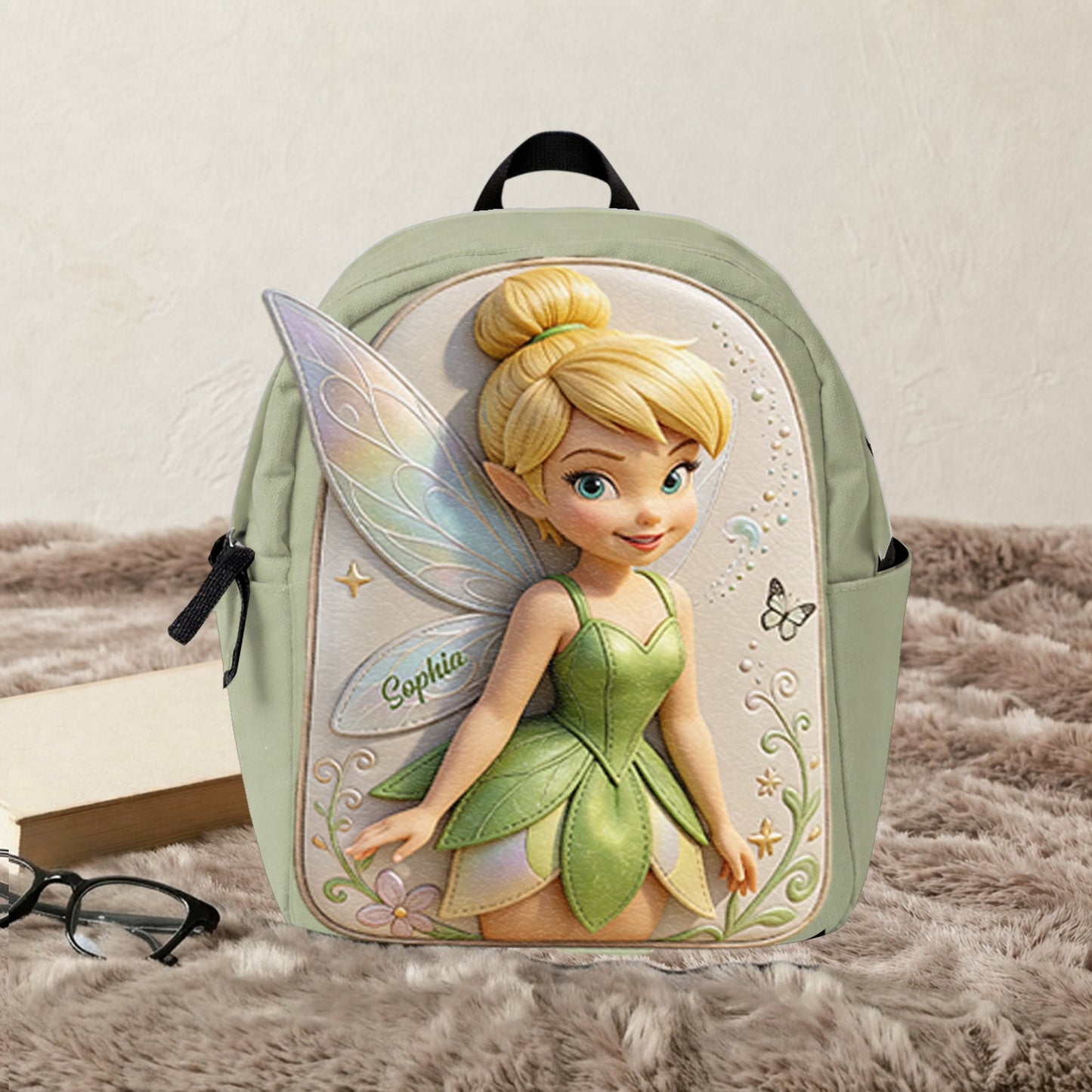 Magical Fairy - Personalized Flying Fairy Changeable Leather Patch Backpack
