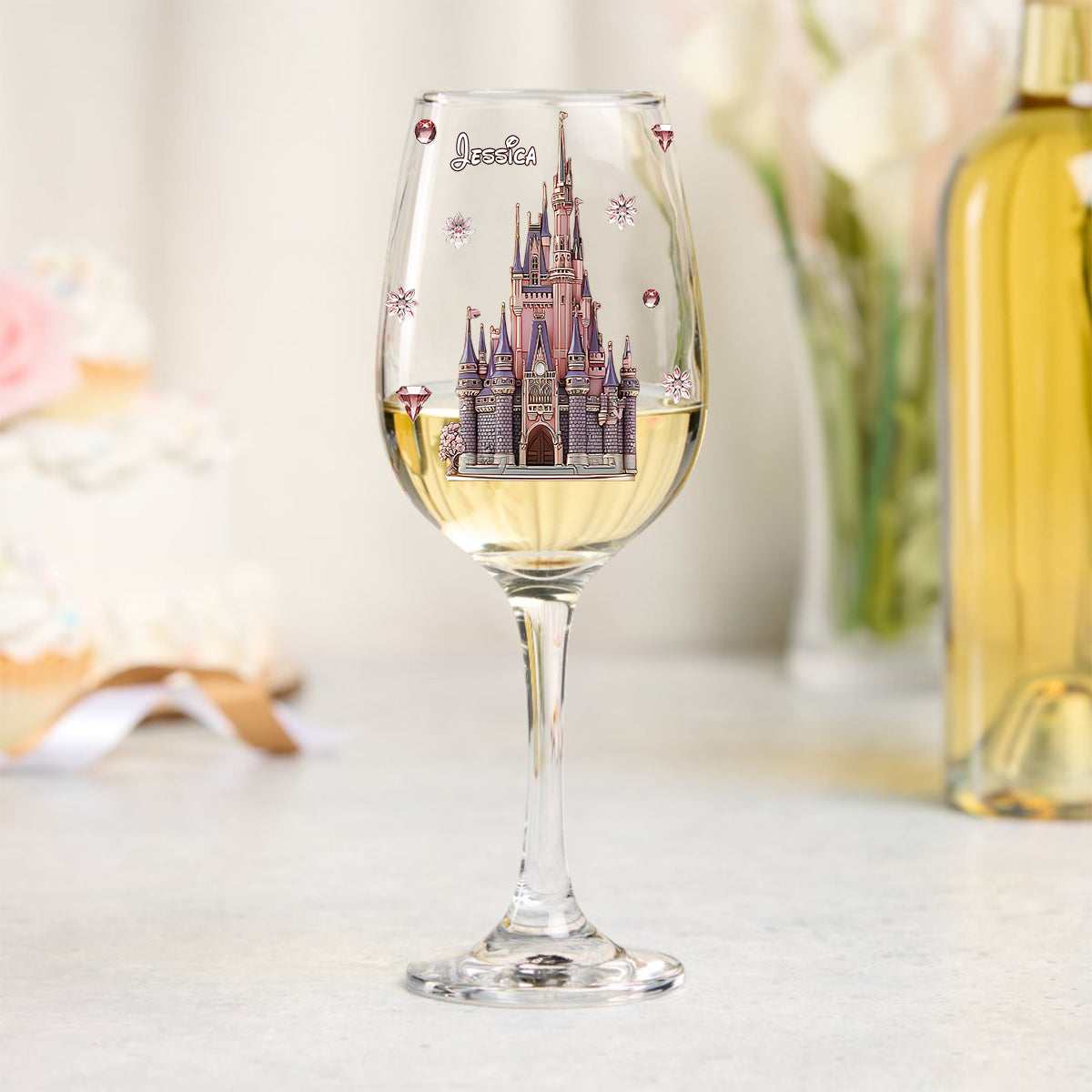 Magical Day Custom Name - Personalized Mouse Wine Glass With Long Stem