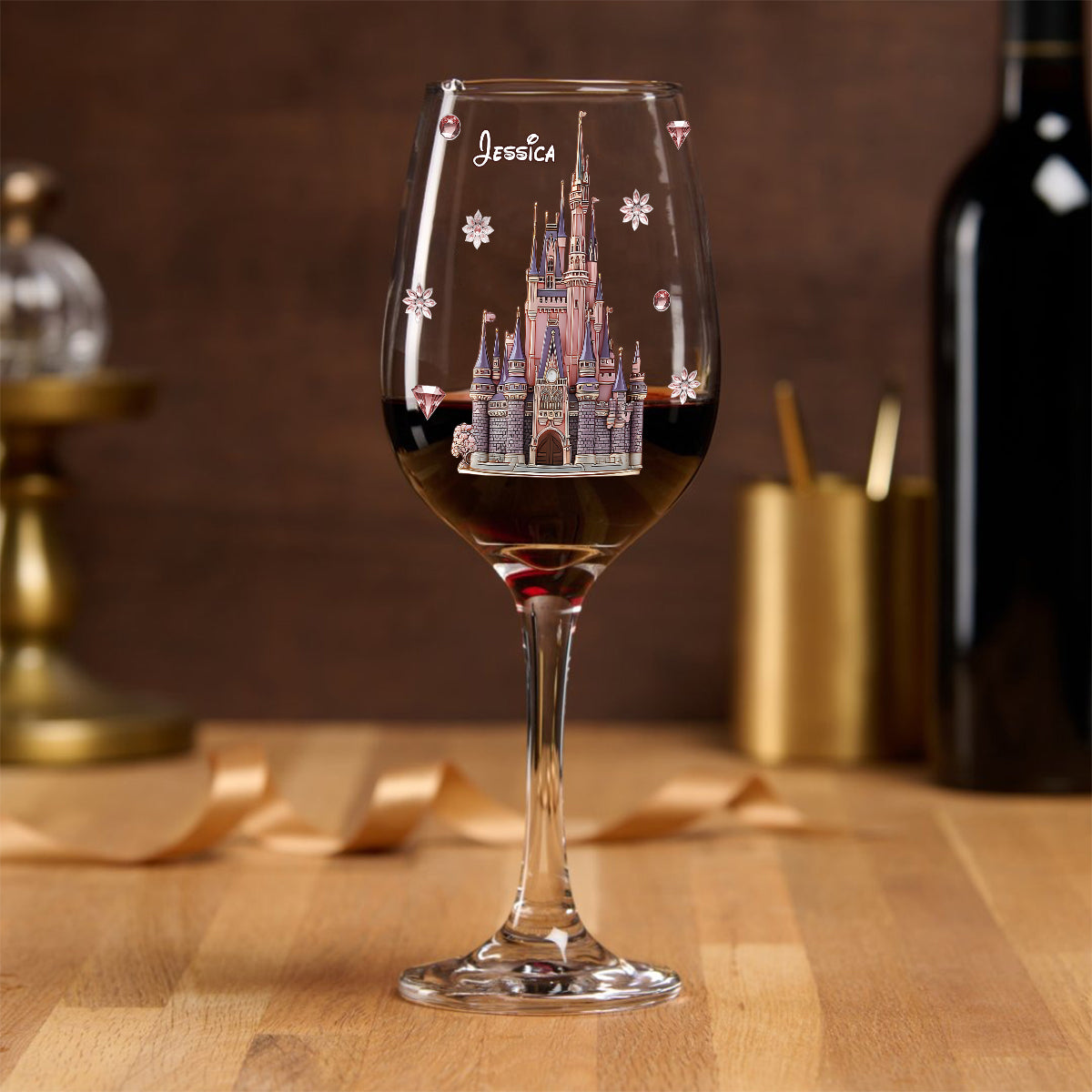 Magical Day Custom Name - Personalized Mouse Wine Glass With Long Stem