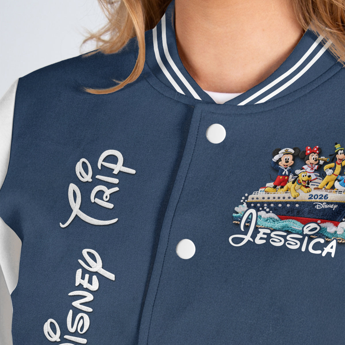 Cruise Trip - Personalized Mouse Varsity Jacket