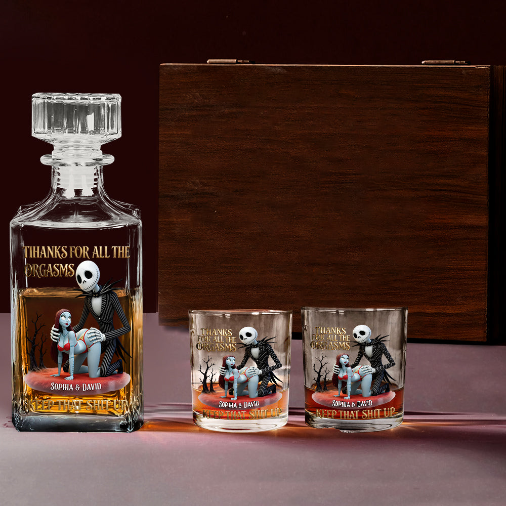 Keep That Shit Up Couple Gift - Personalized Nightmare Whiskey Decanter Set